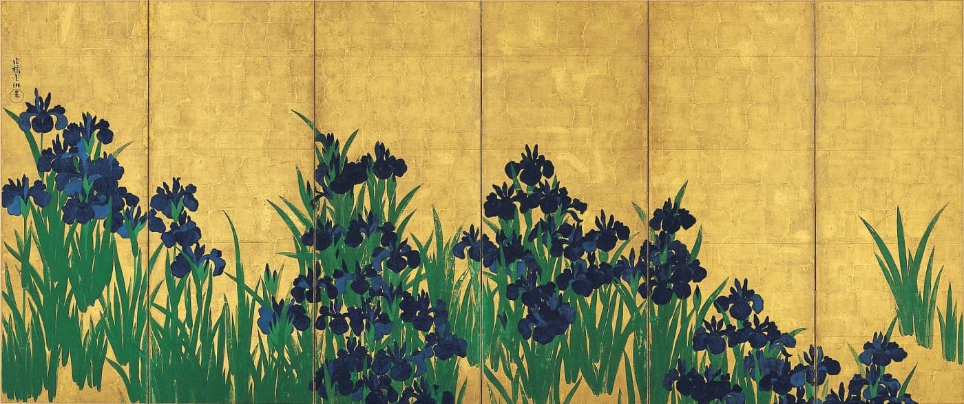 燕子花圖屏風，Irises